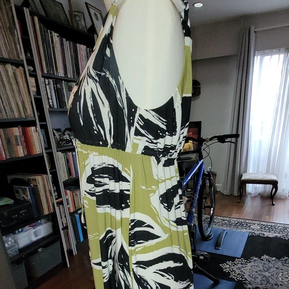 Vintage Nine West Long Dress Olive Green and Black Size 6 - Picture 9 of 9